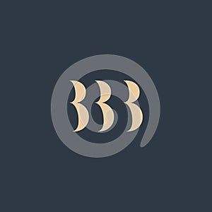 BBB abstract letter logo
