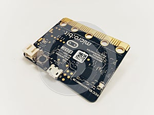 BBC Micro bit a small microprocessor used for kids to learn modern technology in basis of computer sciences and robotics.