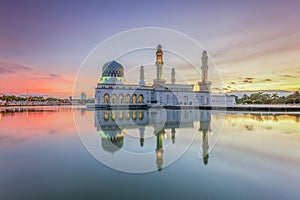 Bbeautiful sunrise at Kota Kinabalu City Mosque Sabah Borneo, Malaysia