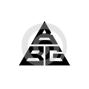 BBG triangle letter logo design with triangle shape. BBG triangle logo design monogram. BBG triangle vector logo template with red