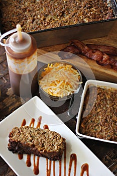 BBQ Bacon Cheddar Meatloaf Dinner Vertical