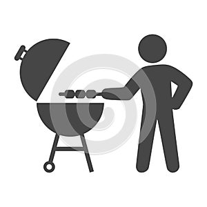 BBQ Barbecue Party icon on white background