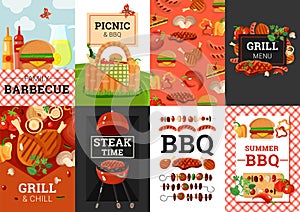 BBQ Barbecue Picnic Banners Set
