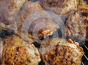 BBQ barbecuing grill chicken photo