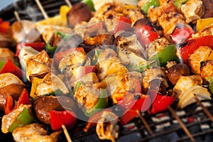 BBQ barbecuing skewers kebab photo