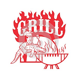 BBQ Chef Carry Gator Grill Retro