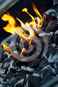 BBQ Coals on Fire photo