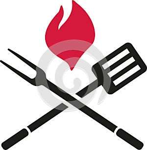 BBQ cutlery with flame