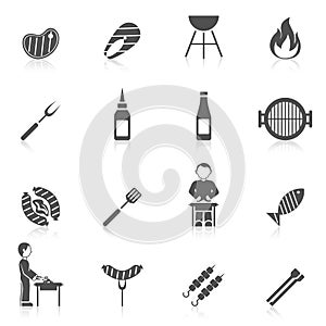 Bbq Grill Icon Black photo