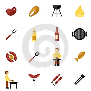 Bbq Grill Icon Flat