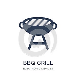 BBQ grill icon. Trendy flat vector BBQ grill icon on white backg