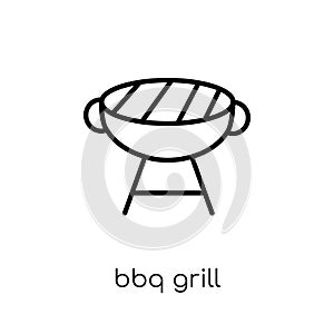 BBQ grill icon. Trendy modern flat linear vector BBQ grill icon