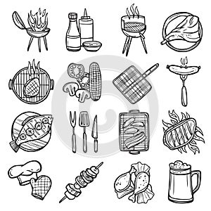 Bbq Grill Icons Set