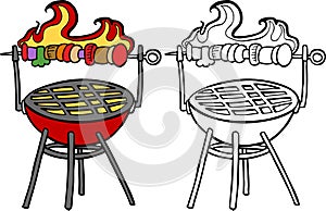 BBQ Grill with Kabob