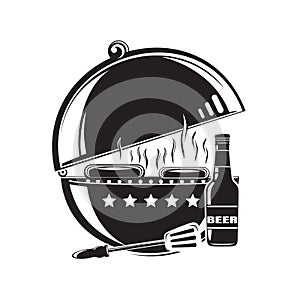 BBQ grill logo icon. Barbecue. Grilled meat