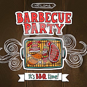Bbq Grill Party Poster