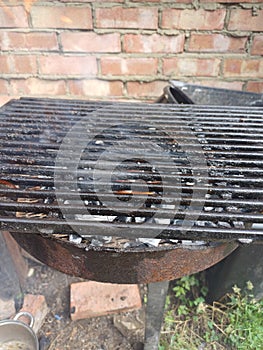 BBQ grill prepared  and fired up on the 6th Turkish Cypriot cultural festival in London and Enfield