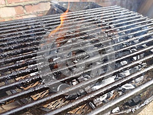 BBQ grill prepared  and fired up on the 6th Turkish Cypriot cultural festival in London and Enfield