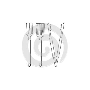 BBQ or grill tools. flat vector icon