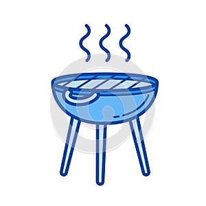 BBQ grill line icon.