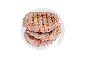 BBQ Grilled burger beef meat cutlet isolated on white background