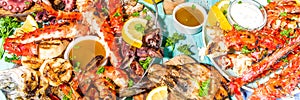 BBQ grilled fish and seafood