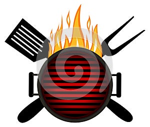 BBQ logo. Barbecue menu logo template desig photo