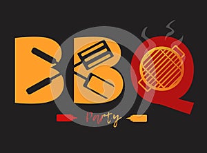 BBQ logo design vector