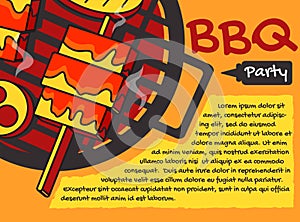 BBQ party background,banner vector graphic , greeting card or poster.