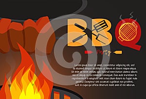 BBQ party background vector graphic