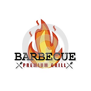 BBQ party. Barbecue set in vector style. Bbq logo, summer style. Vector