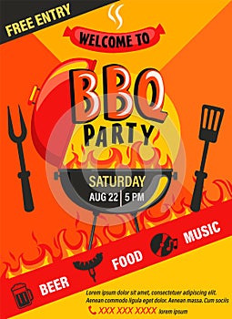 BBQ party invitation flyer.