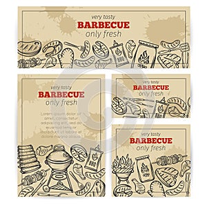 BBQ party template with meat, chicken, fish