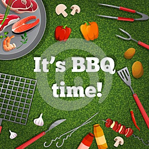 Bbq picnic poster vector design illustration