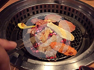 BBQ pork chicken or vegetable