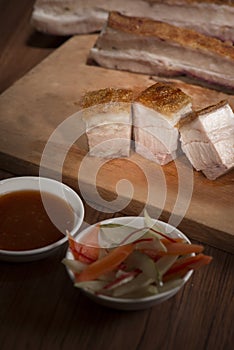 BBQ pork on cutting board