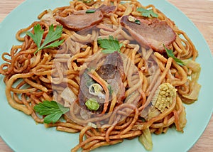 BBQ pork and hokkien noodles