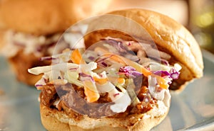 Bbq pulled pork sandwich sliders