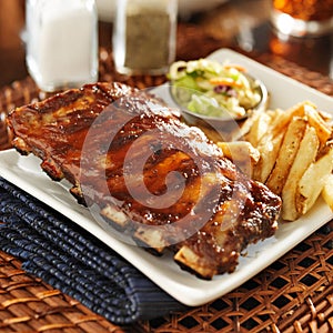 Bbq ribs with cole slaw