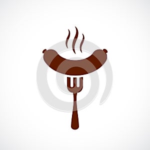 Bbq sausage vector icon