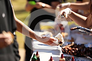 Bbq series. Steak sausage and onion focus. Community fete fair fundraiser theme