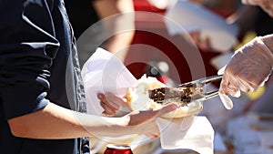 bbq series. Steak sausage and onion focus. Community fete fair fundraiser theme