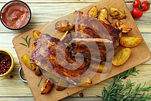 BBQ spare ribs with herbs