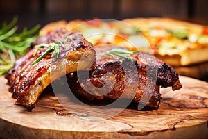 BBQ spare ribs with herbs photo