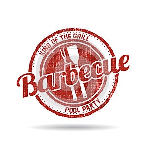 BBQ Stamp Seal Vector Illustration