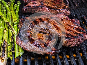 BBQ Steak and Asparagus