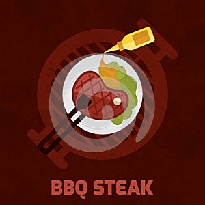 Bbq Steak Poster