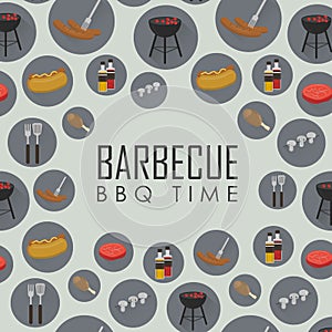 BBQ time seamless pattern. Barbecue grill concept