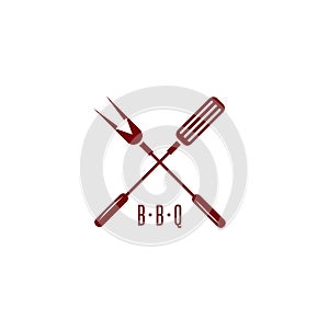 Bbq tools with arrow simple icon vector design