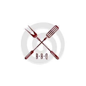 Bbq tools with arrow simple icon vector design photo